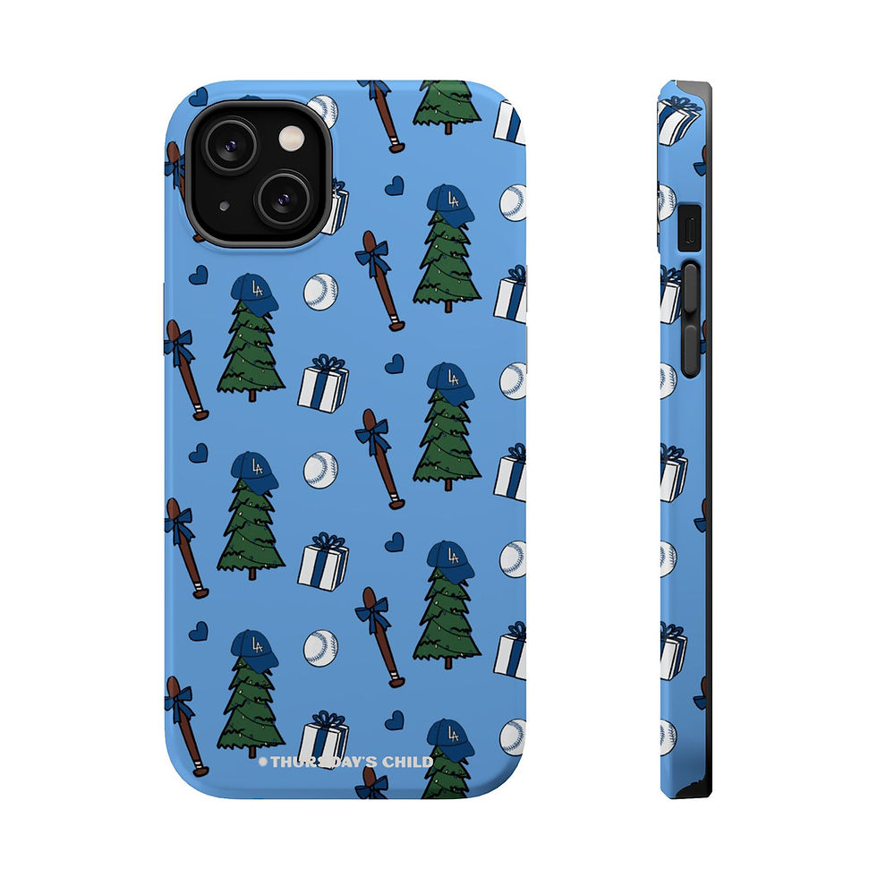 Thumbnail: Light Blue Dodgers Holiday ‘24 Pattern Magsafe Phone Case