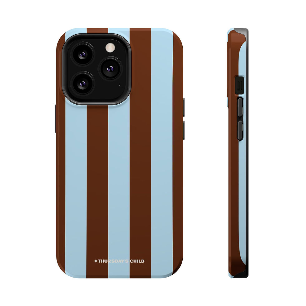 Thumbnail: Light Blue and Brown Vertical Stripes Magsafe Case