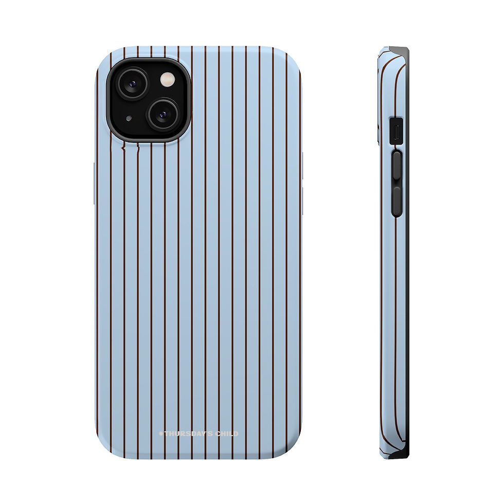 Thumbnail: Light Blue + Brown Pinstripe MagSafe Case