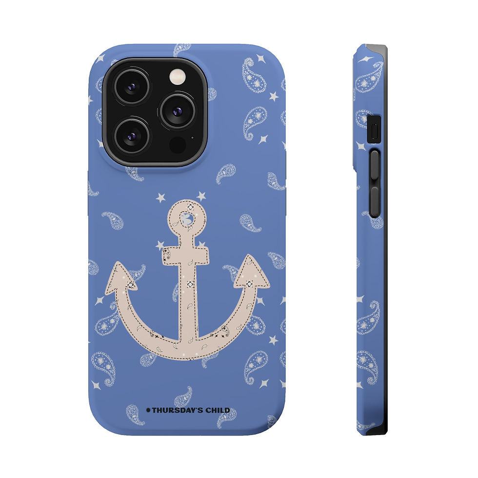 Thumbnail: Cream + Blue Bandana Anchor MagSafe Case