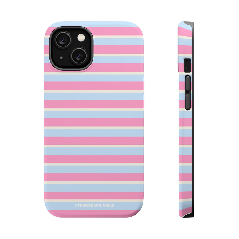 Thumbnail: Baby Blue and Pink Stripes MagSafe Case