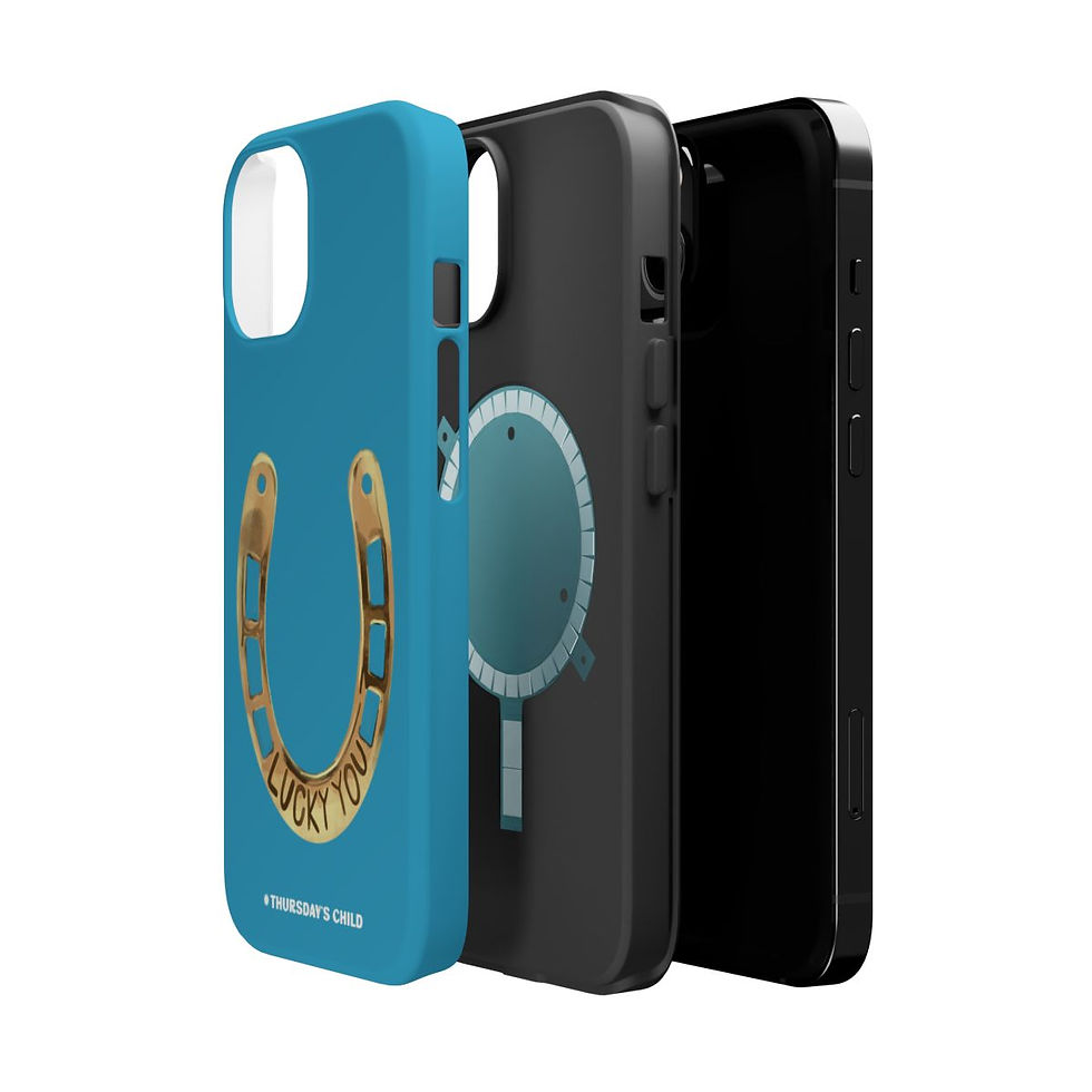 Thumbnail: Turquoise Lucky You Horseshoe Painting Case - Matte, MagSafe