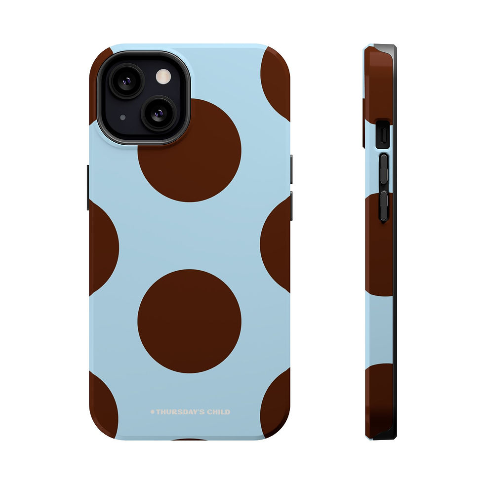 Thumbnail: Light Blue + Chocolate Dots MagSafe Case