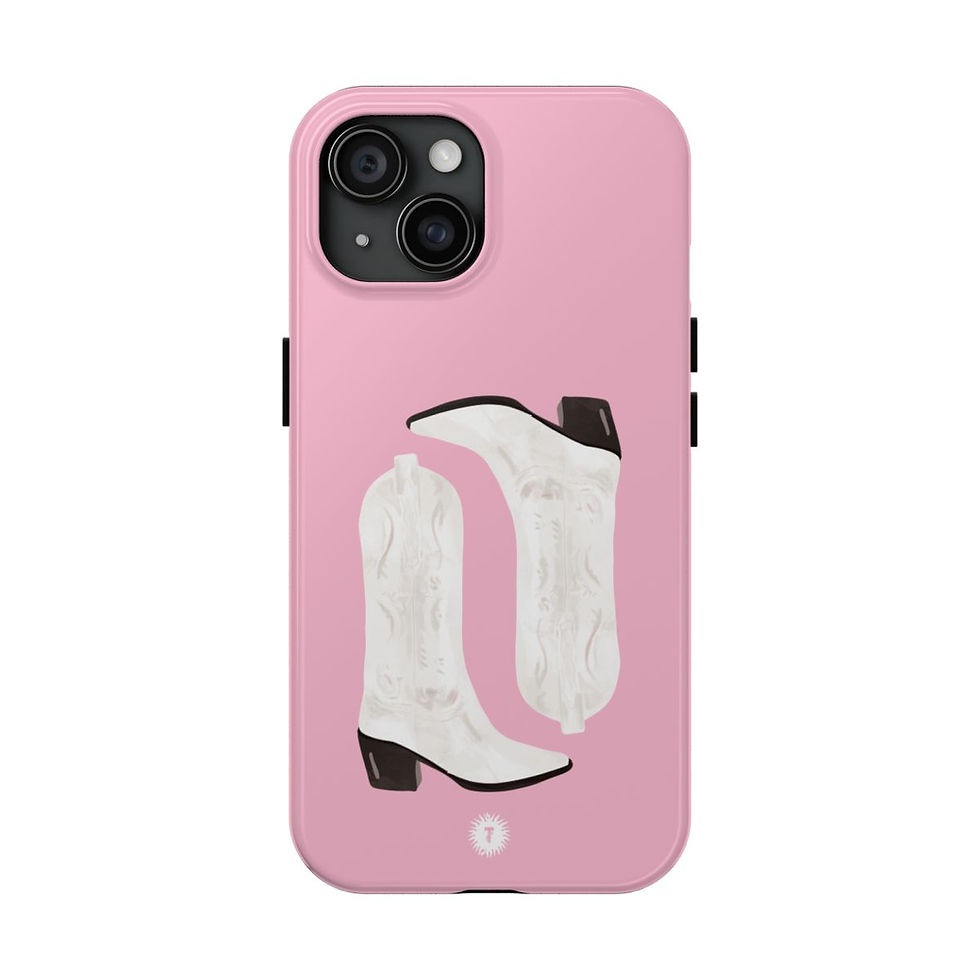 Thumbnail: Light Pink with White Boots Painting Phone Case