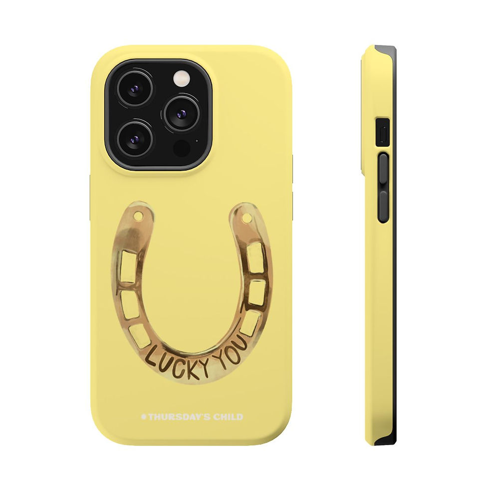 Thumbnail: Butter Yellow Lucky You Horseshoe Painting Case - Matte, MagSafe