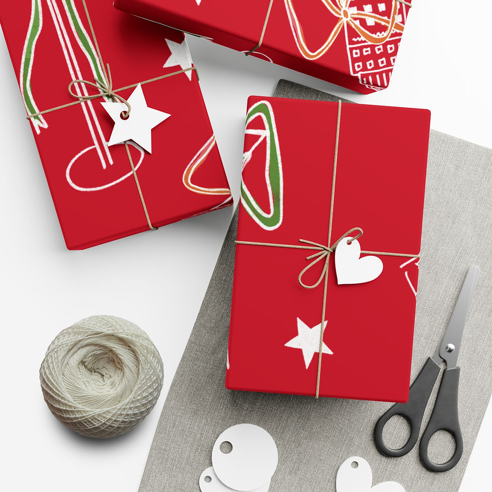 Thumbnail: Dark Red Colorful Wrapped NYC '24 Wrap Paper