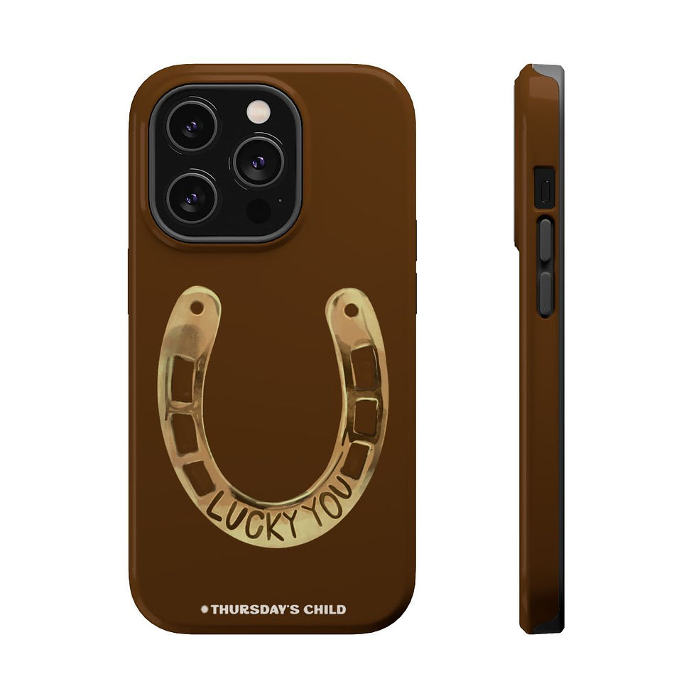 Thumbnail: Brown Lucky You Horseshoe Painting Case - Matte, MagSafe