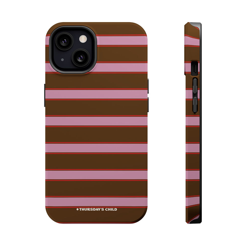 Thumbnail: Brown, Pink + Red Stripes MagSafe Case