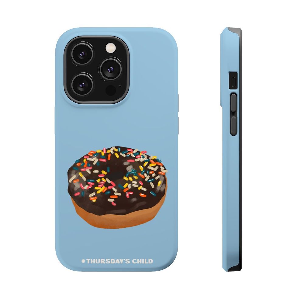Thumbnail: Light Pale Blue Chocolate Donut Painting Magsafe Phone Case