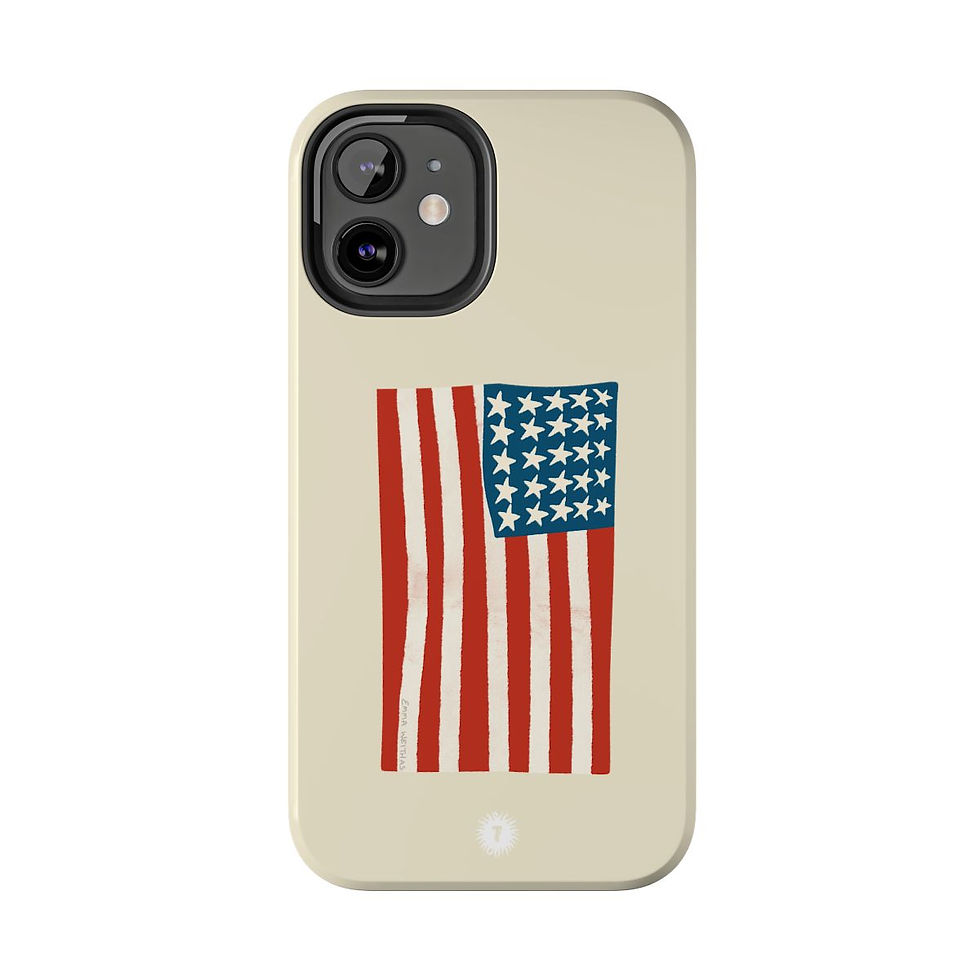 Thumbnail: 4th of July Flag Cream Phone Case