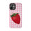 Thumbnail: Light Pink Plaid Strawberry Painting Phone Case
