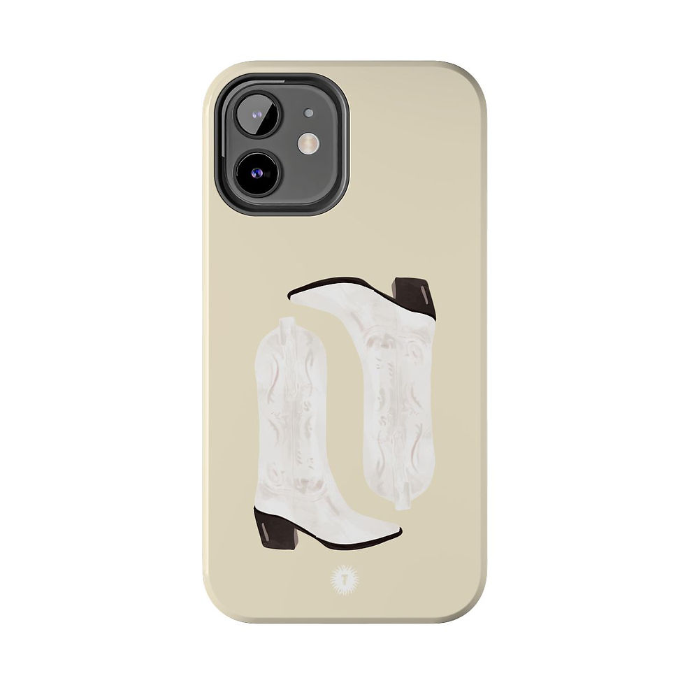 Thumbnail: Cream with White Boots Painting Phone Case