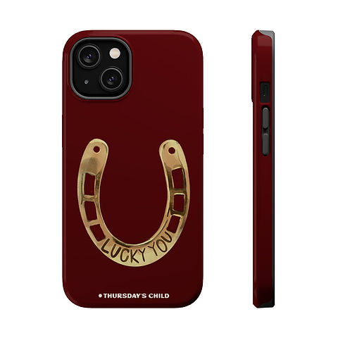 Dark Red Lucky You Horseshoe Painting Case - Matte, MagSafe | Thursday's Child Dark Red Lucky You Horseshoe Painting Case - Matte, MagSafe | Thursday's Child