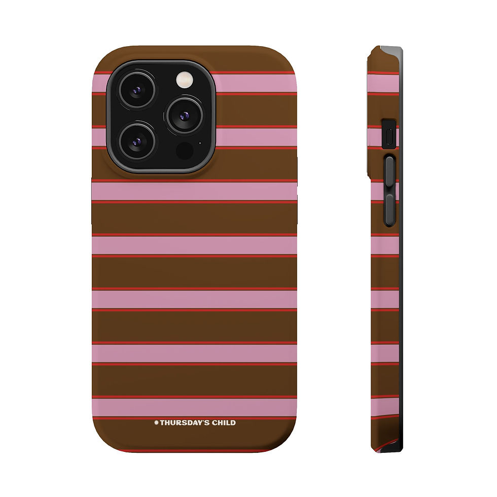 Thumbnail: Brown, Pink + Red Stripes MagSafe Case