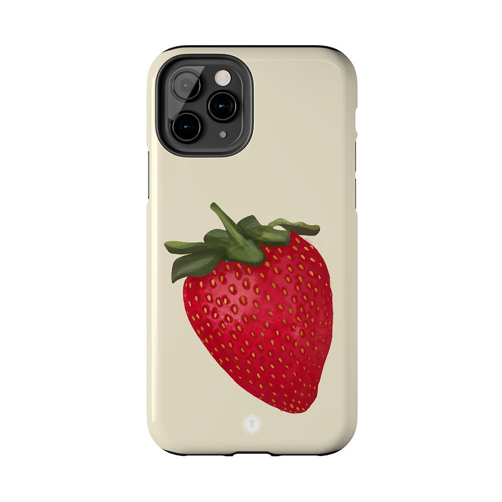 Thumbnail: Cream Strawberry Painting Phone Case