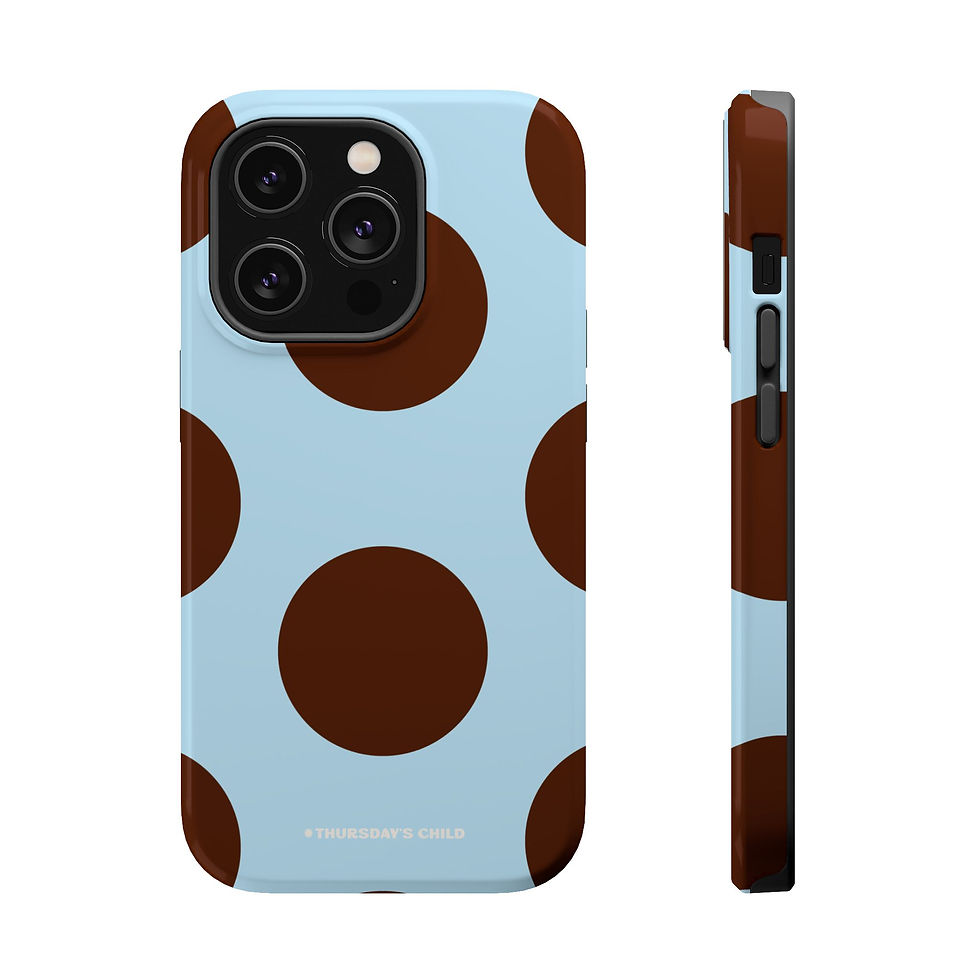 Thumbnail: Light Blue + Chocolate Dots MagSafe Case