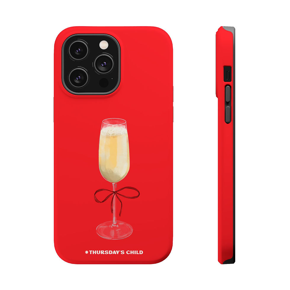 Thumbnail: Bright Red Holiday Champagne Magsafe Phone Case