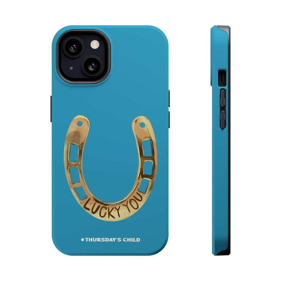 Thumbnail: Turquoise Lucky You Horseshoe Painting Case - Matte, MagSafe