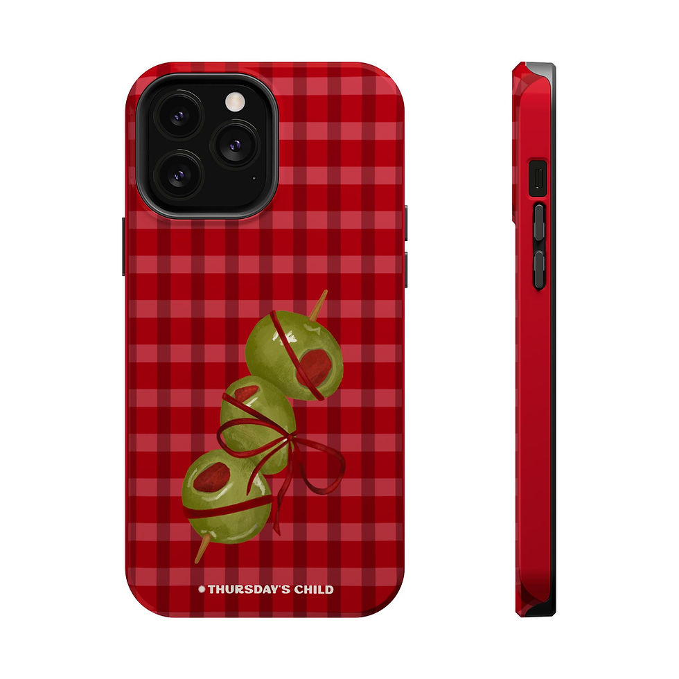 Thumbnail: Plaid Holiday Olives Magsafe Phone Case