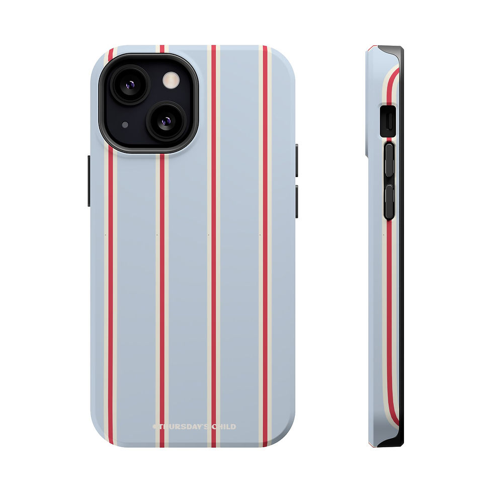 Thumbnail: Light Blue, Oat, and Red Stripes Magsafe Case