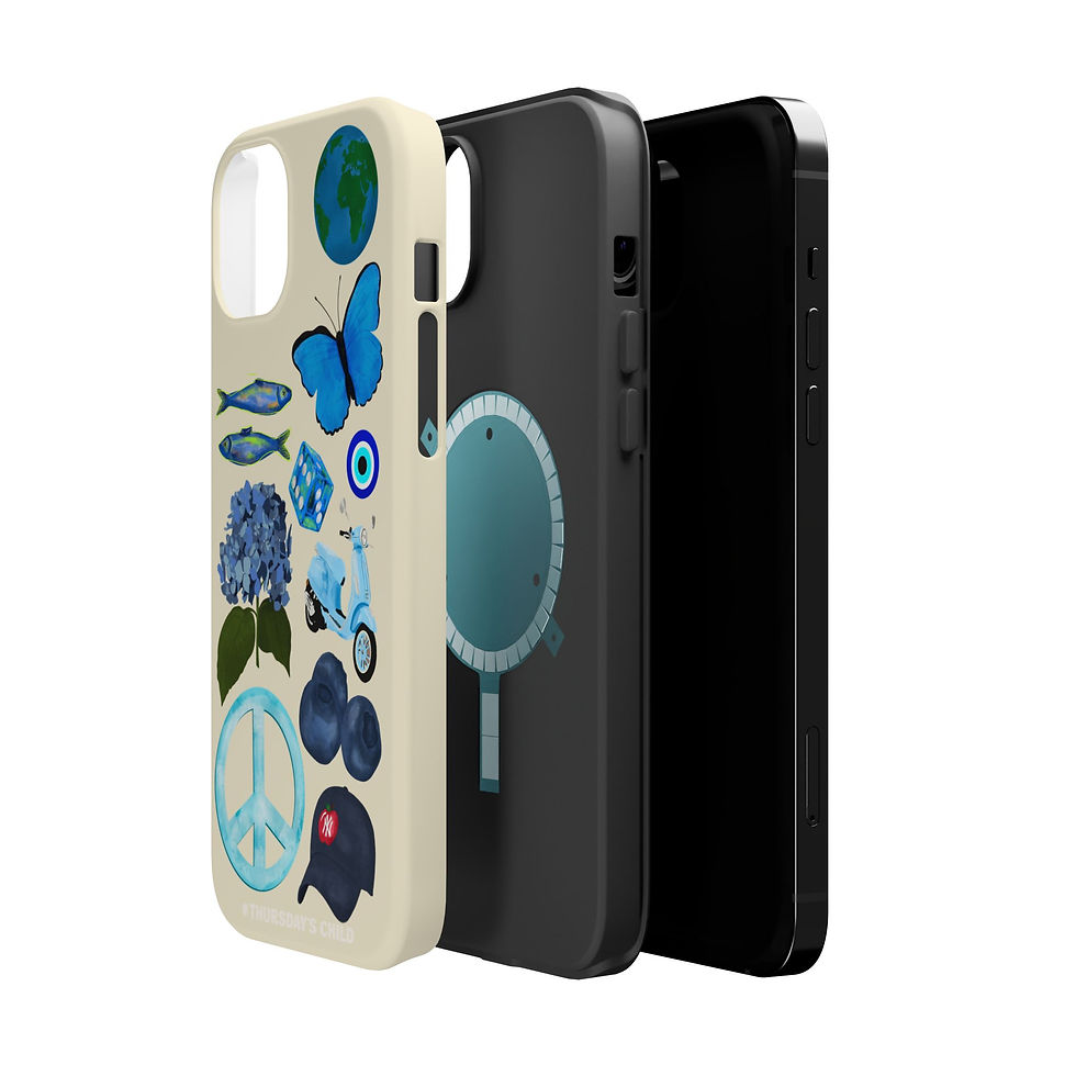 Thumbnail: Cream Blues Painting Collage Case - Matte, MagSafe