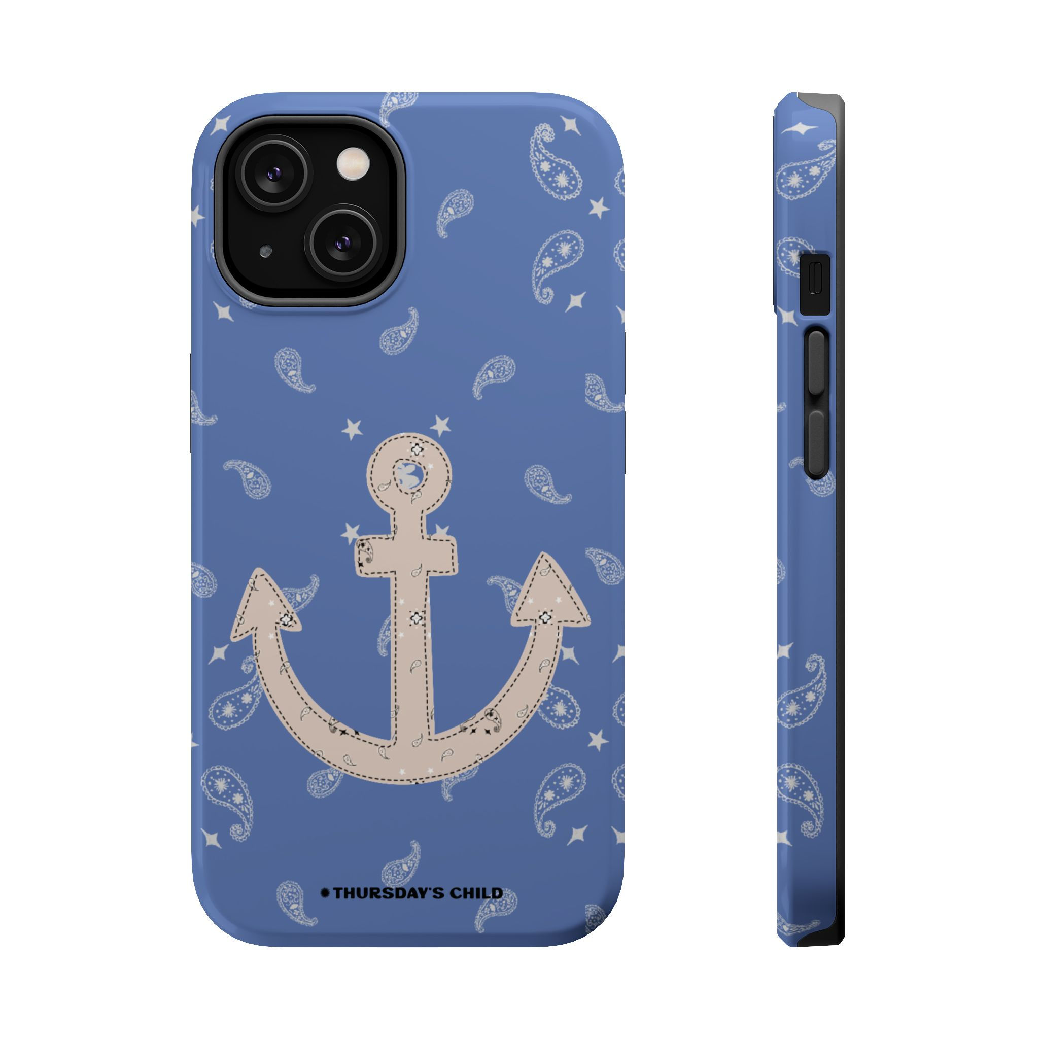 Cream + Blue Bandana Anchor MagSafe Case