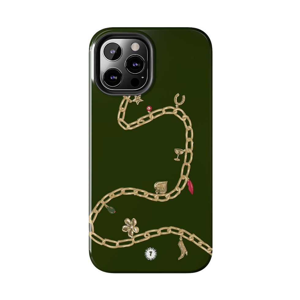 Thumbnail: Dark Green Charm Necklace Painting Phone Case