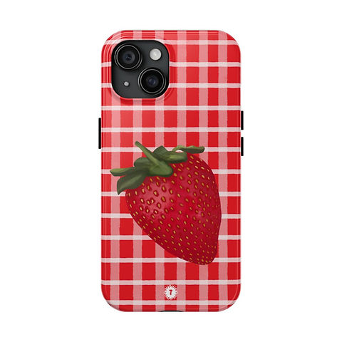 Red Plaid Strawberry Painting Phone Case | Thursday's Child Red Plaid Strawberry Painting Phone Case | Thursday's Child