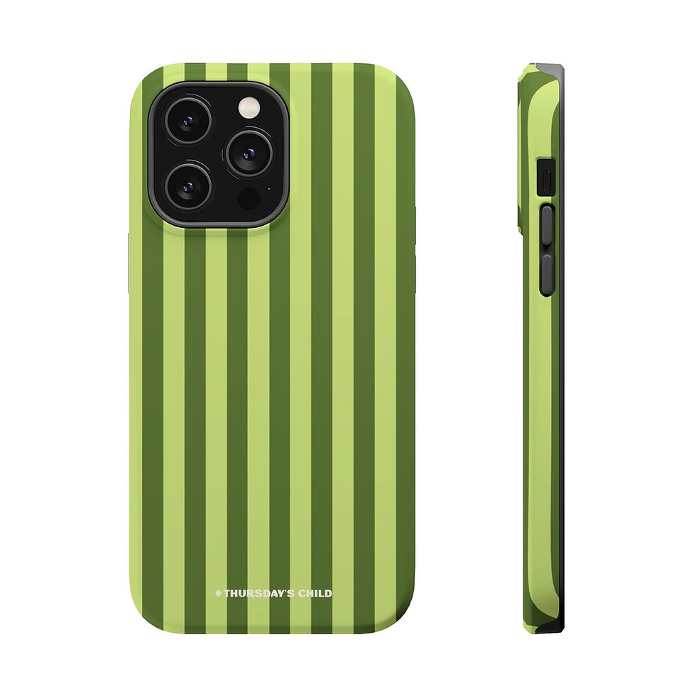 Thumbnail: Olive + Chartreuse Thin Striped Magsafe Case