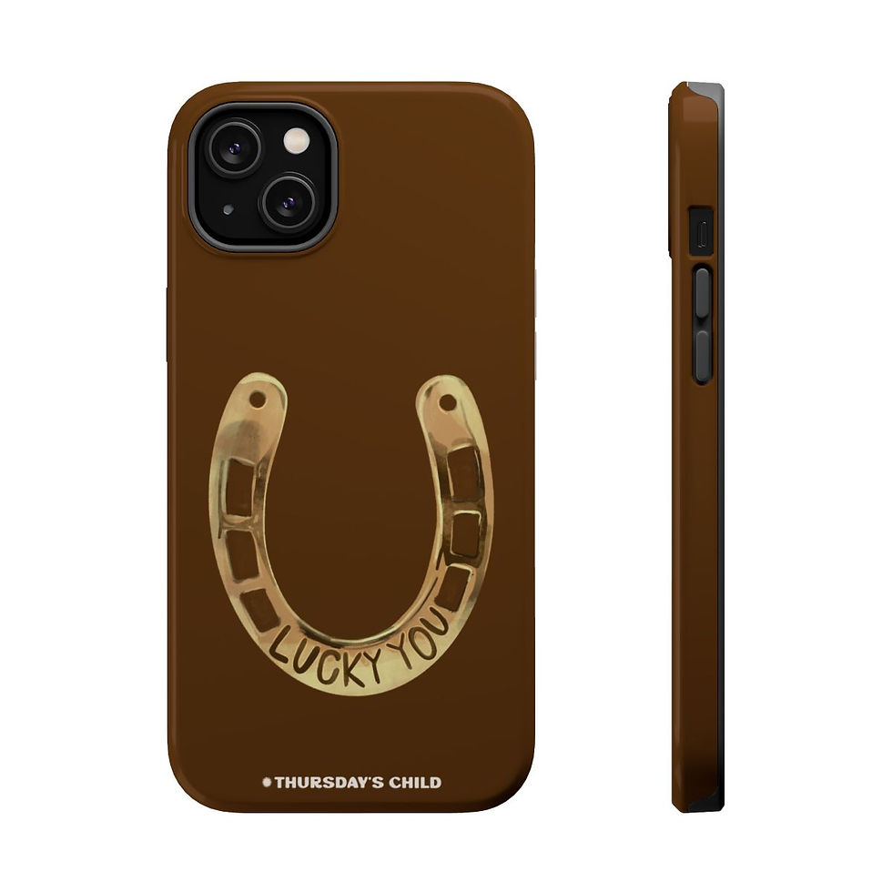 Thumbnail: Brown Lucky You Horseshoe Painting Case - Matte, MagSafe
