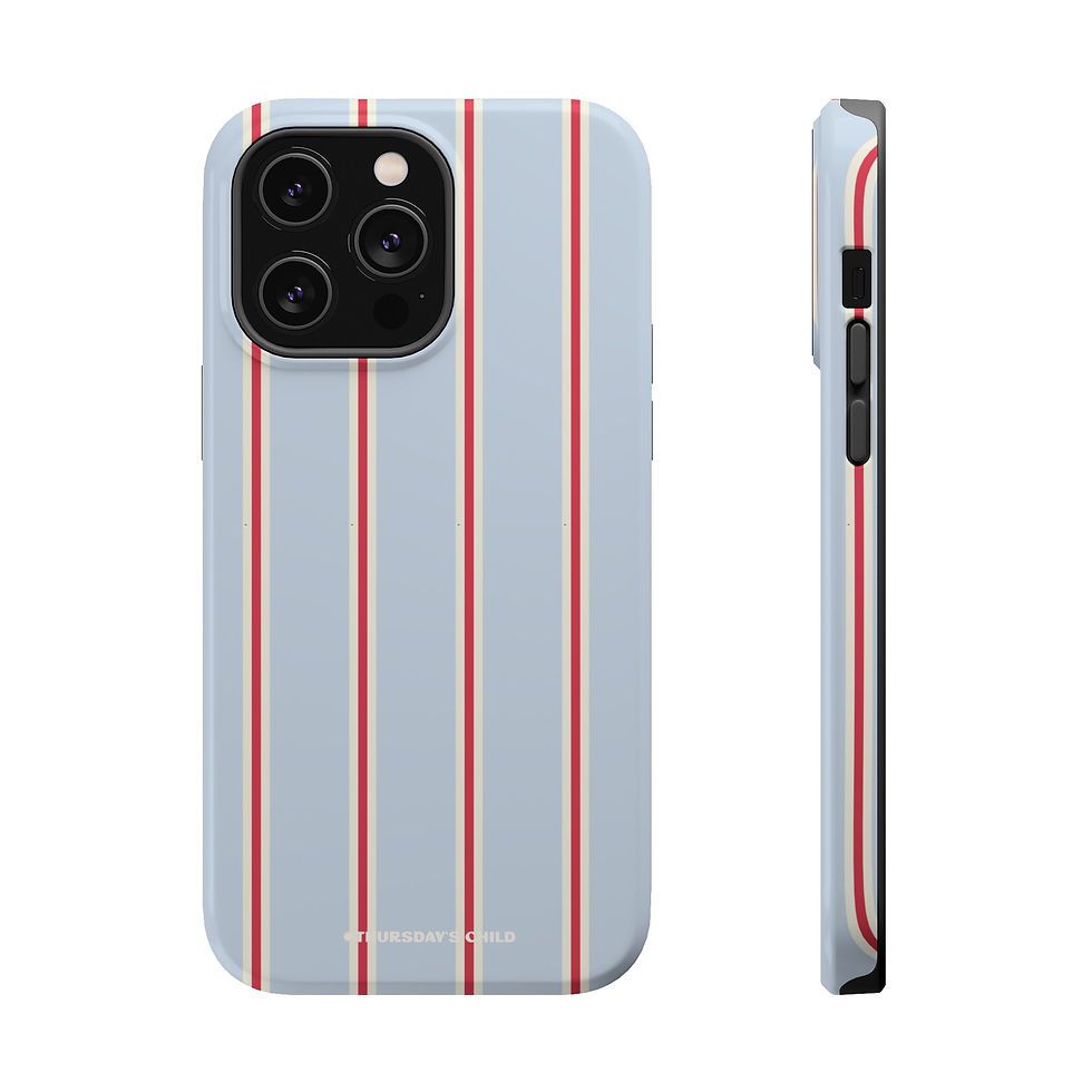 Thumbnail: Light Blue, Oat, and Red Stripes Magsafe Case