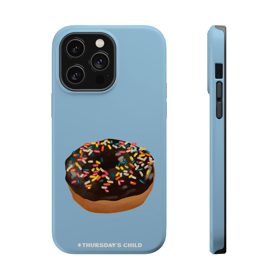 Thumbnail: Light Pale Blue Chocolate Donut Painting Magsafe Phone Case