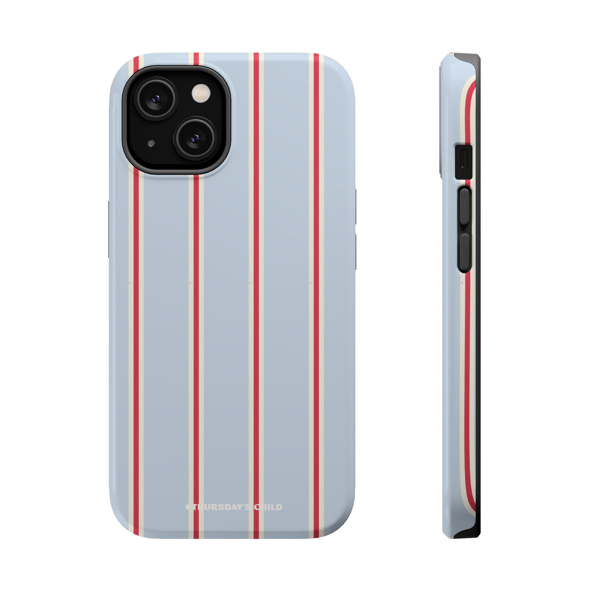 Light Blue, Oat, and Red Stripes Magsafe Case