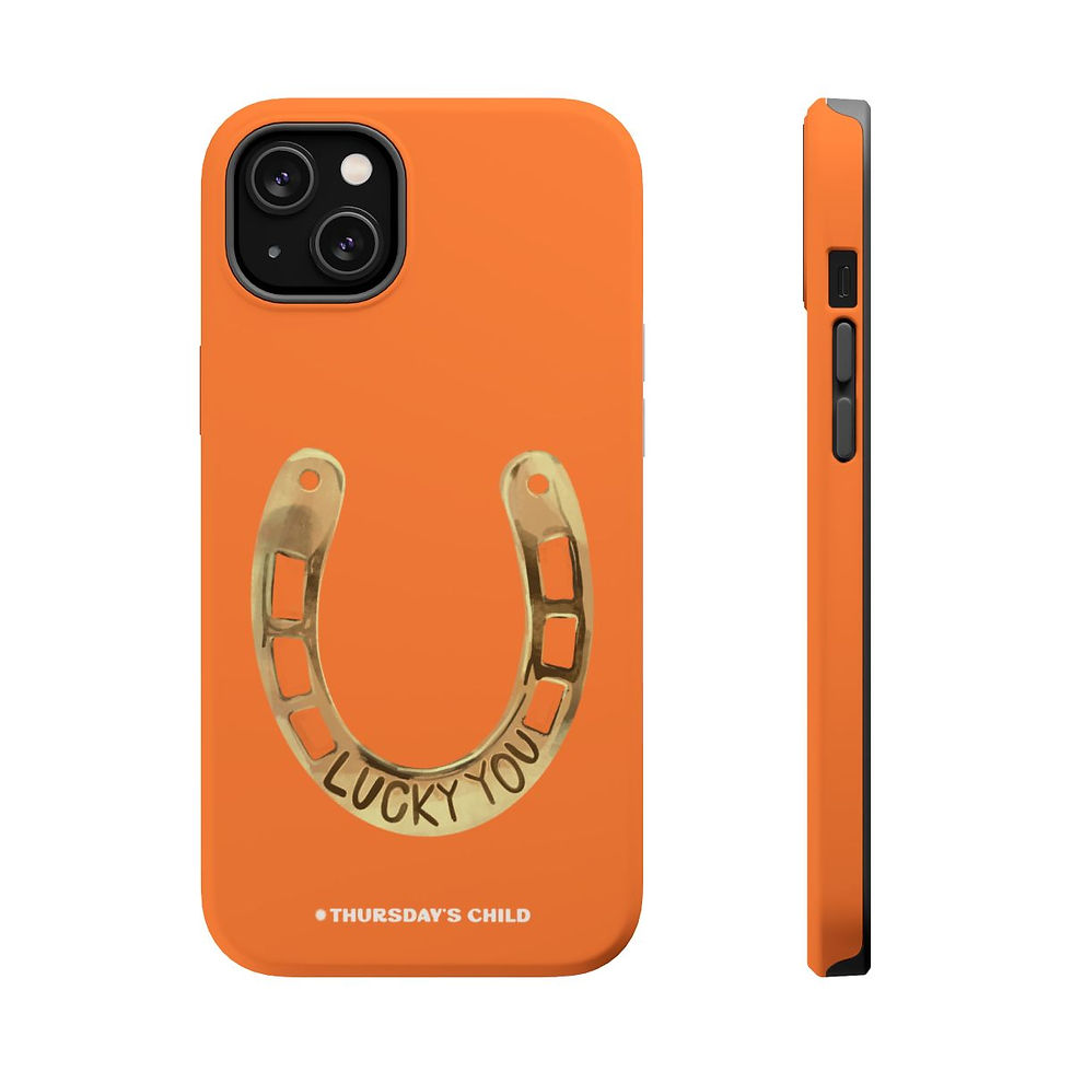 Thumbnail: Tangerine Lucky You Horseshoe Painting Case - Matte, MagSafe