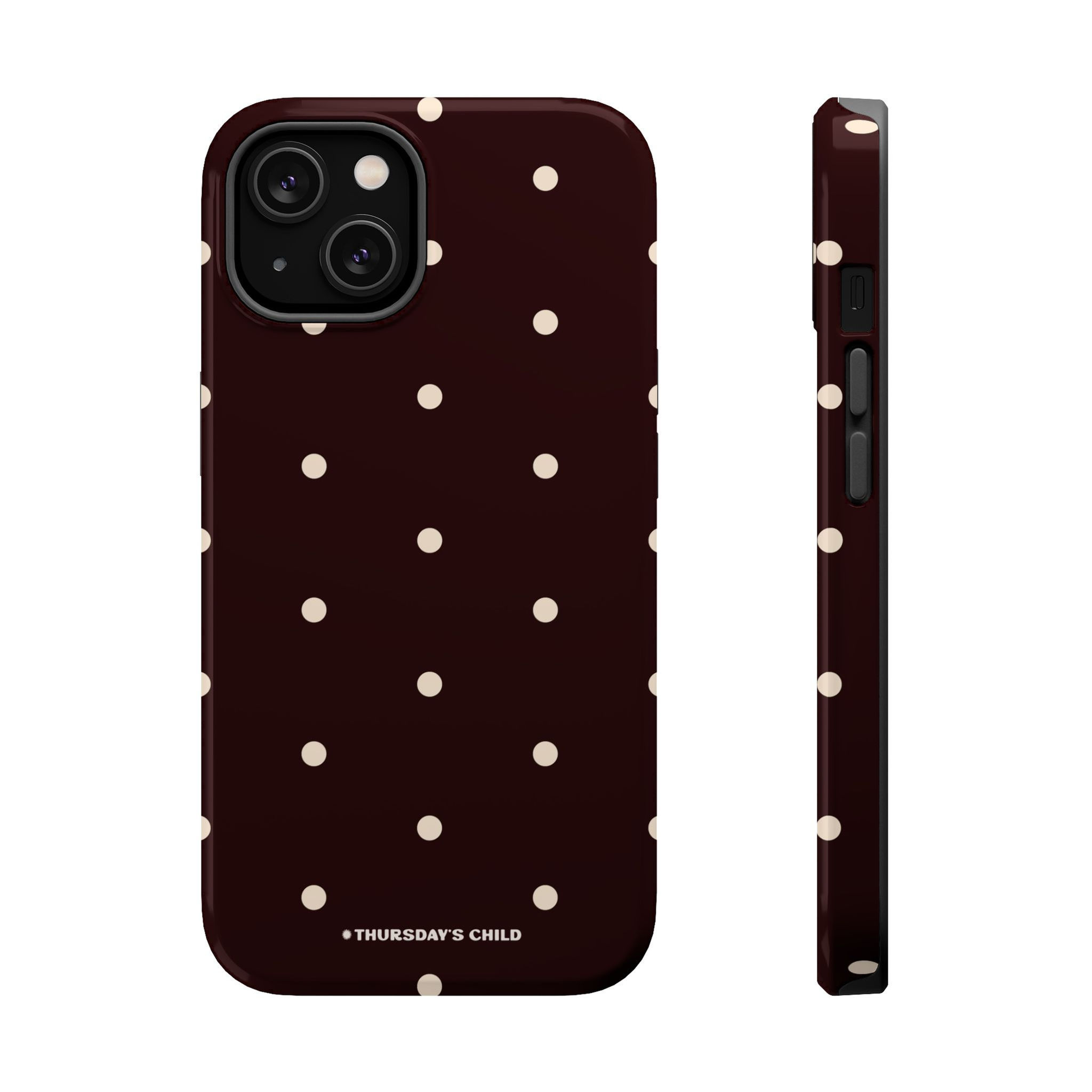 Almost Black + White Dots MagSafe Case
