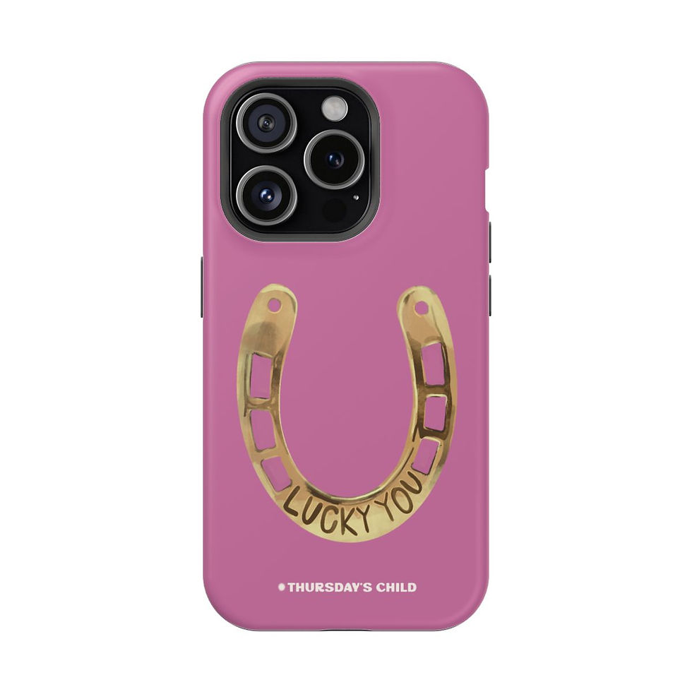 Thumbnail: Pink Lucky You Horseshoe Painting Case - Matte, MagSafe