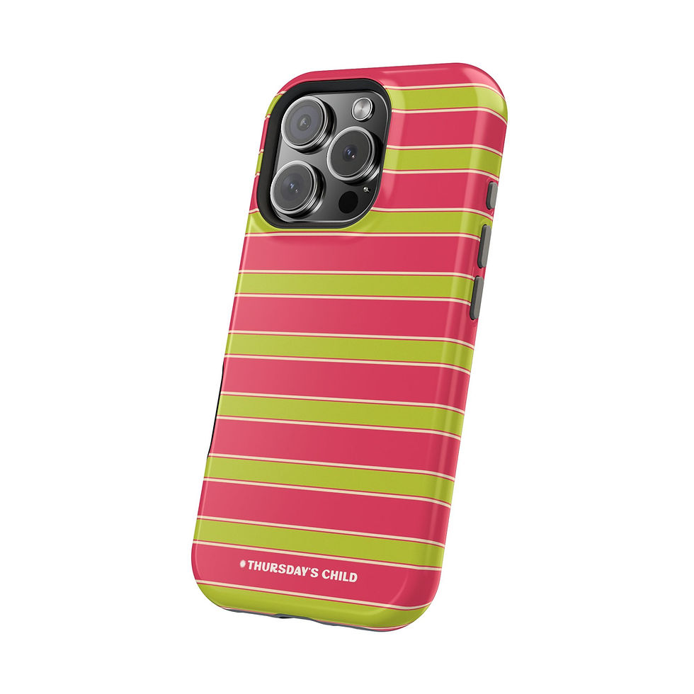 Thumbnail: Hot Pink and Green Stripe MagSafe Case