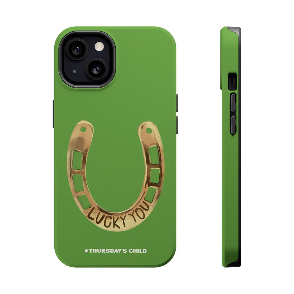 Thumbnail: Lime Lucky You Horseshoe Painting Case - Matte, MagSafe