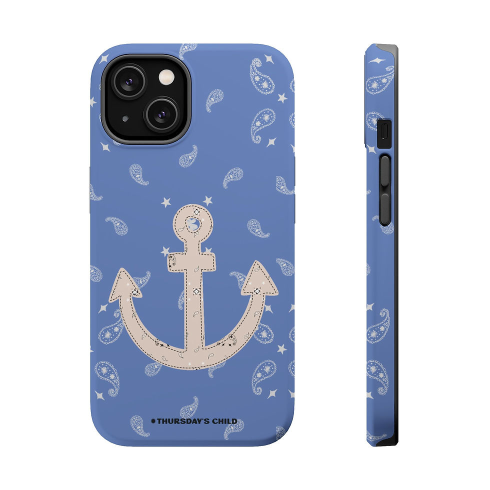 Thumbnail: Cream + Blue Bandana Anchor MagSafe Case