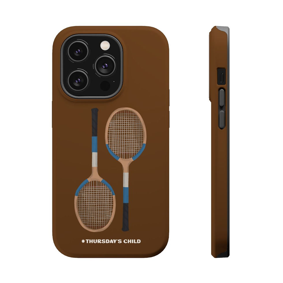 Thumbnail: Cream Tennis Rackets Painting Case - Matte, MagSafe
