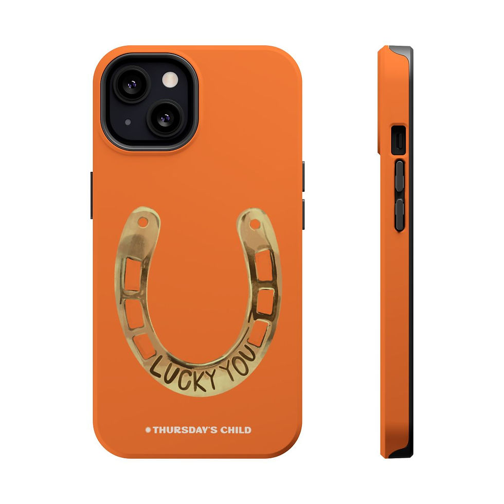 Thumbnail: Tangerine Lucky You Horseshoe Painting Case - Matte, MagSafe