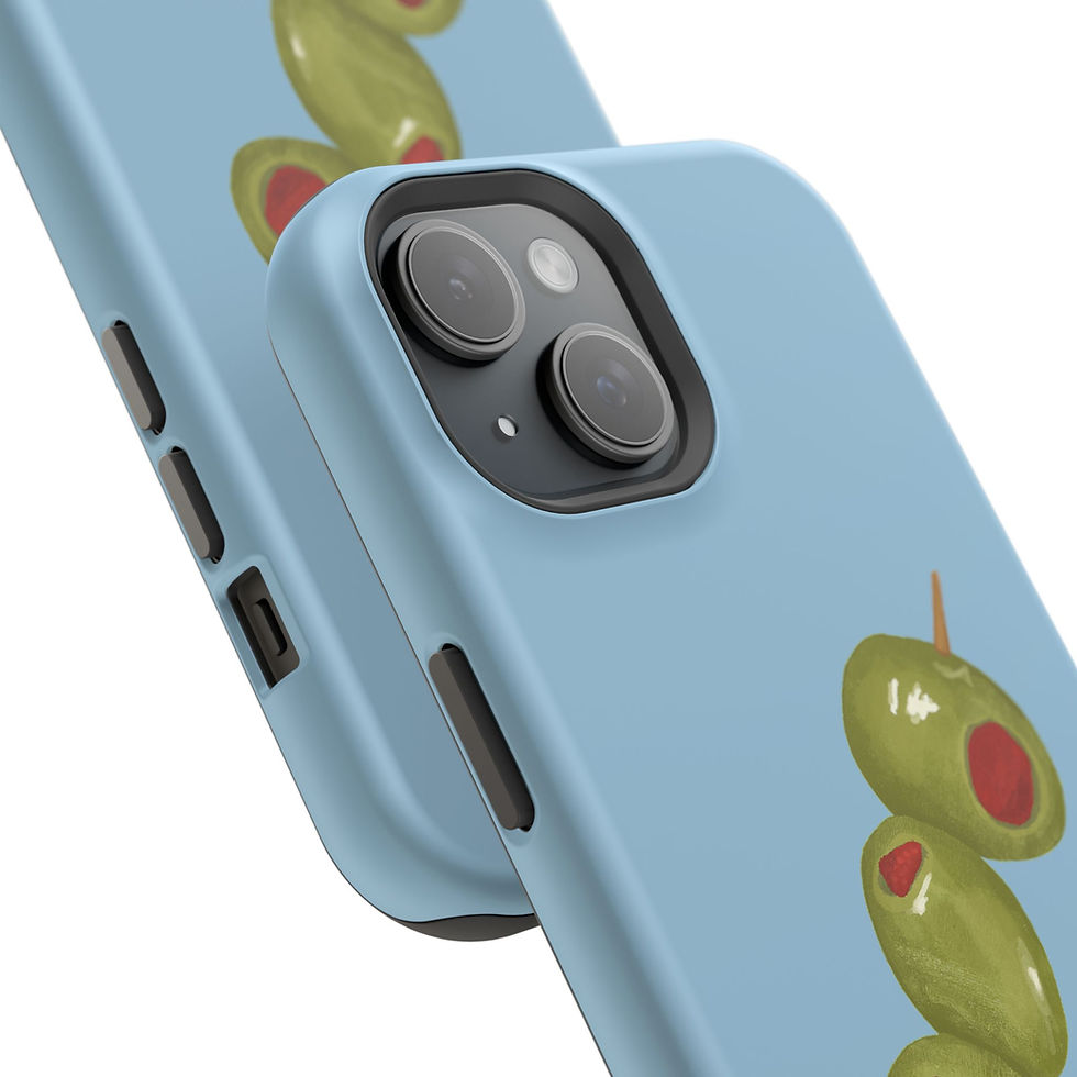 Thumbnail: Light Pale Blue Olive Painting Case - Matte, MagSafe