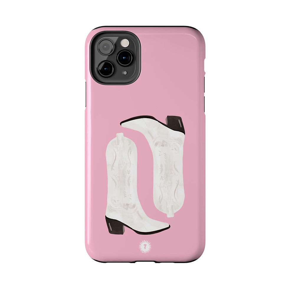 Thumbnail: Light Pink with White Boots Painting Phone Case