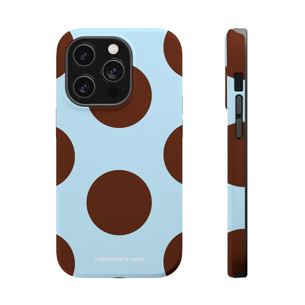 Thumbnail: Light Blue + Chocolate Dots MagSafe Case