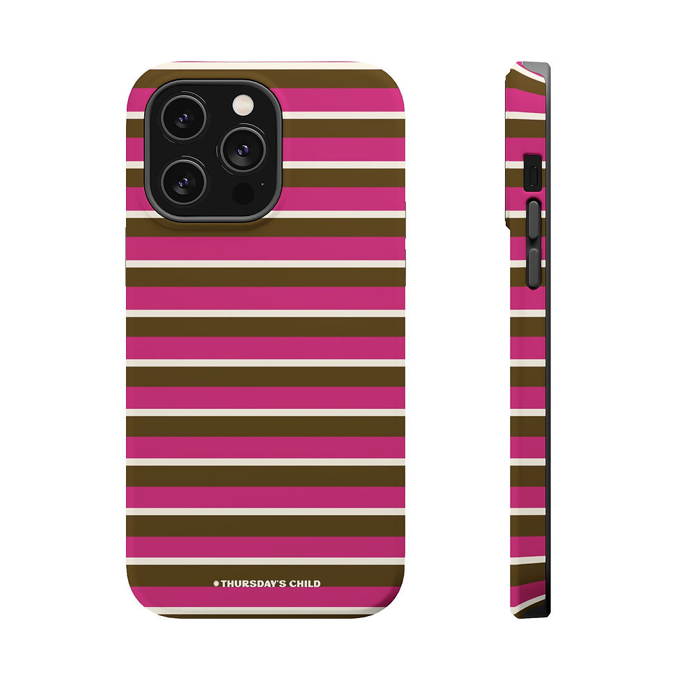 Thumbnail: Magenta, Brown, and White Stripes MagSafe Case