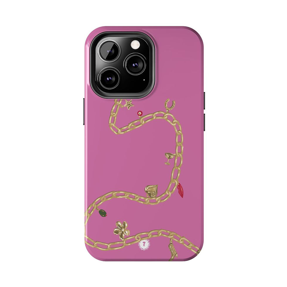 Thumbnail: Light Pink Charm Necklace Painting Phone Case
