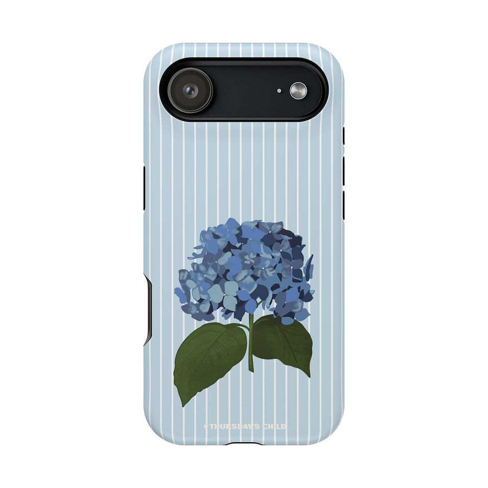 Thumbnail: Light Blue Striped Hydrangea MagSafe Case