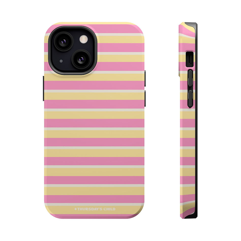 Thumbnail: Butter Yellow, Baby Pink, and White Stripes MagSafe Case