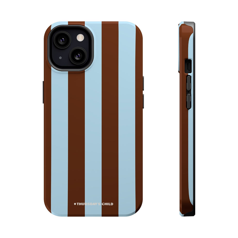 Thumbnail: Light Blue and Brown Vertical Stripes Magsafe Case