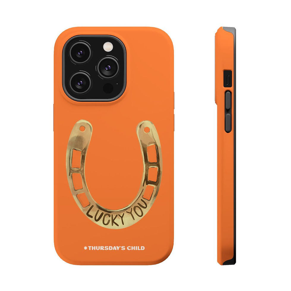 Thumbnail: Tangerine Lucky You Horseshoe Painting Case - Matte, MagSafe